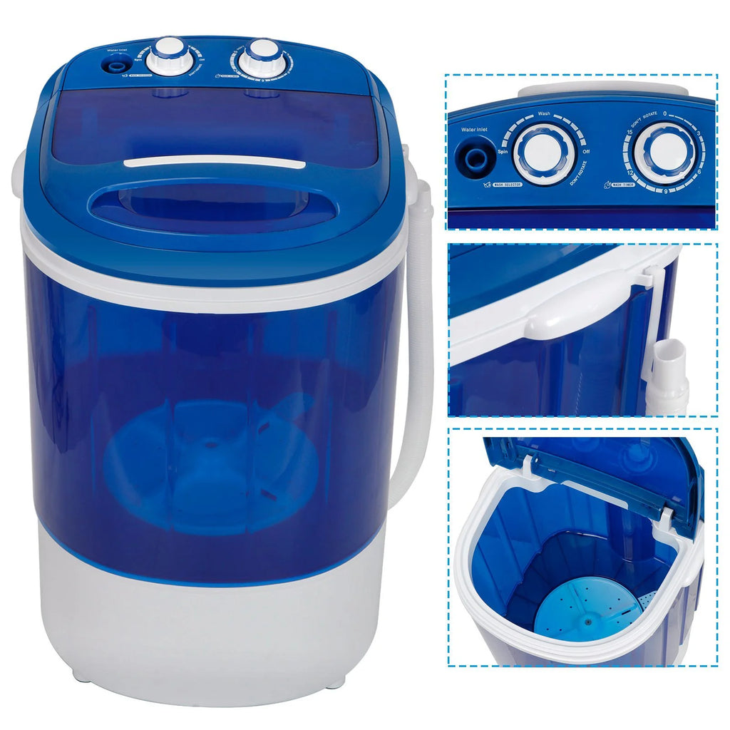 Veado Portable Mini Laundry Washer | 9lbs Capacity Compact Washing Machine | Ideal for Dorm Rooms, Apartments & RVs | Space-Saving Semi-Automatic Laundry Solution