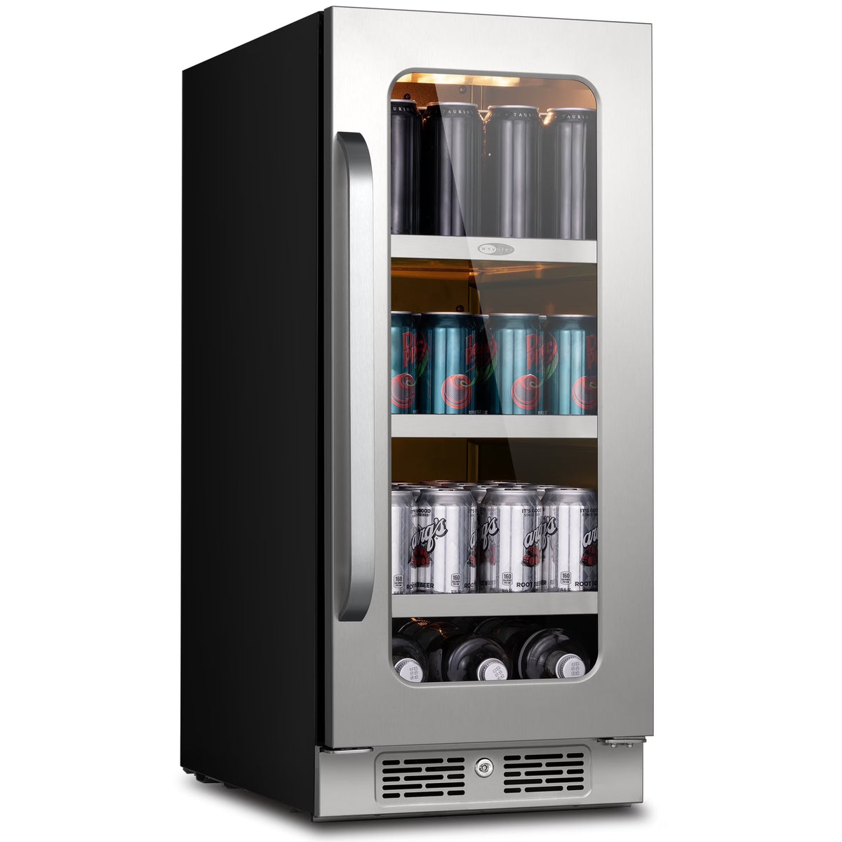 Whynter 24'' Beverage Refrigerator Cooler, 140 Cans Beverage Fridge, Built in or Freestanding Beverage Center with Stainless Steel Door