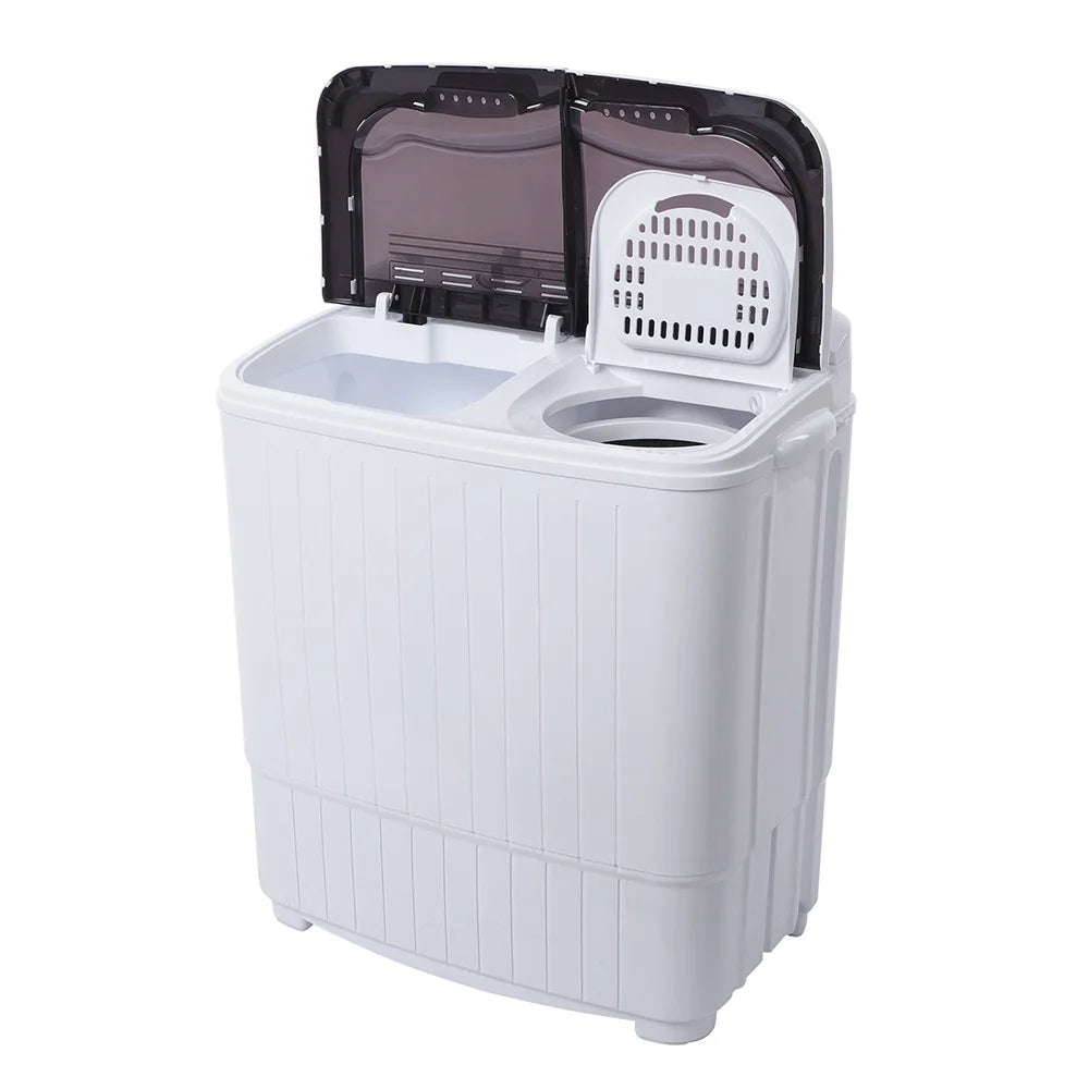 Portable Washing Machine,Compact Clothes Washing Machine, Semi Automatic Washing Machine, Mini Twin Tub Washing Machine for Apartments, Washer(7.7lbs) /Spiner(6.6lbs)