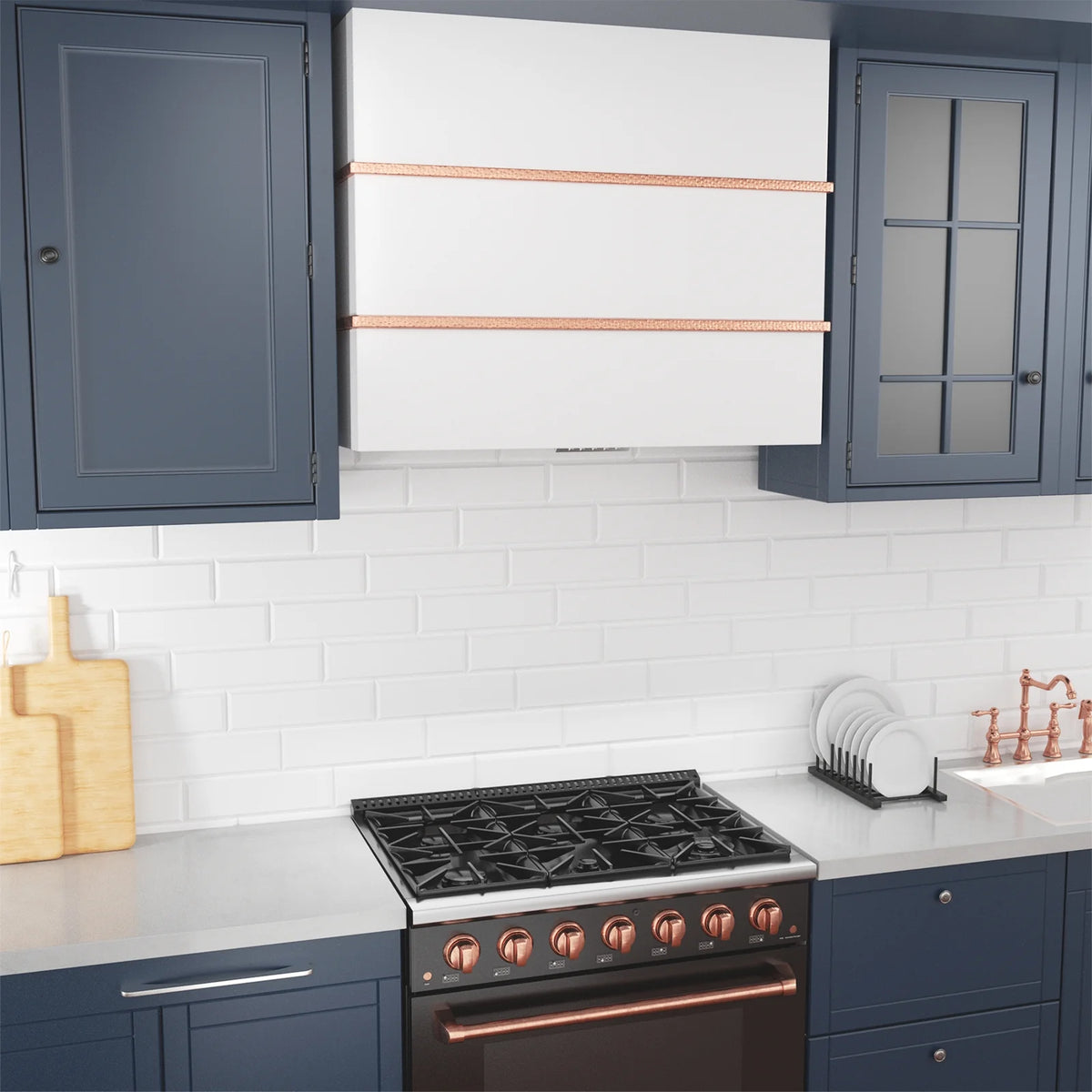 Akicon Range Hood 36 Inch, Ultra Quite Stainless Steel Kitchen Hood, Wall Mount Square Vent Hood with LED Light and Dishwasher-Safe Filters, Hood Vents for Kitchen, 3 Speeds, 600 CFM (AK-HS36HB-SWG)