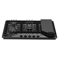 GASLAND 36 in. 5 Burners Black Enamel Gas Cooktop with Griddle, NG/LPG Convertible, PRO GH3365EF