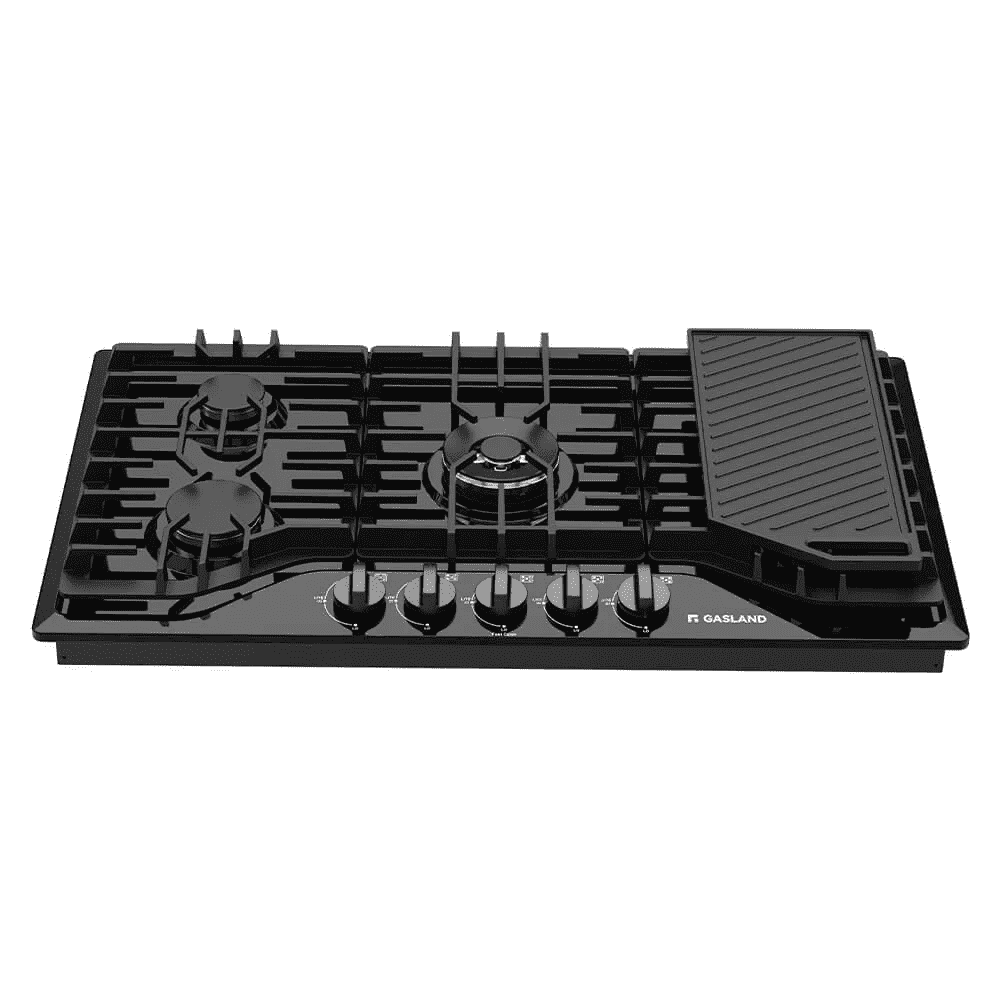 GASLAND 36 in. 5 Burners Black Enamel Gas Cooktop with Griddle, NG/LPG Convertible, PRO GH3365EF