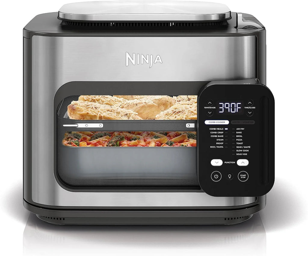 Restored Ninja R-SFP701 14-in-1 Multicooker, Oven & Air Fryer, 15-Min Meals, 3 Accessories, Grey (Refurbished)