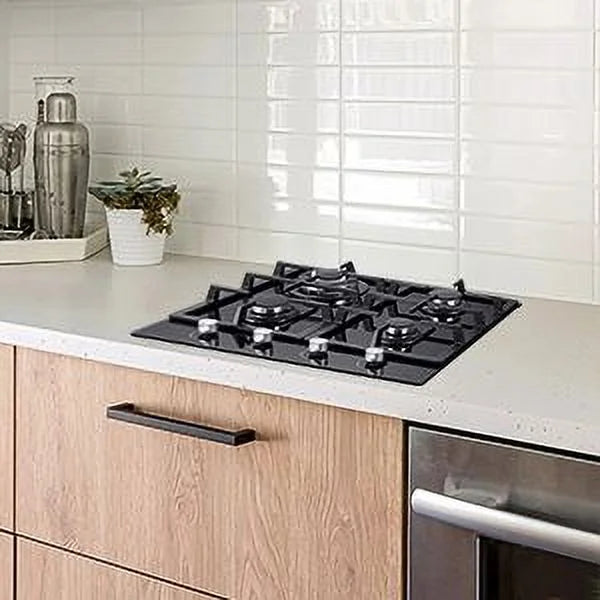 Amzgachfktch 4 Burners 24 inch Gas Cooktop Stainless Tempered Glass Natural Gas/LPG Convertible