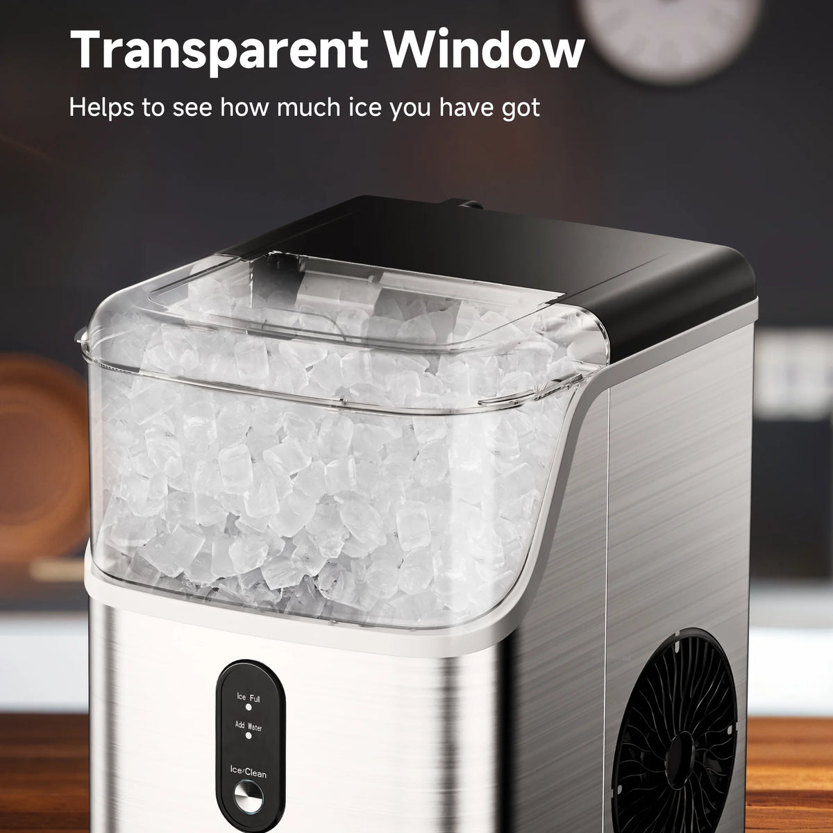 EUHOMY 34.5 lbs Nugget Ice Maker Portable Countertop, Ice Maker Machine with Self Cleaning