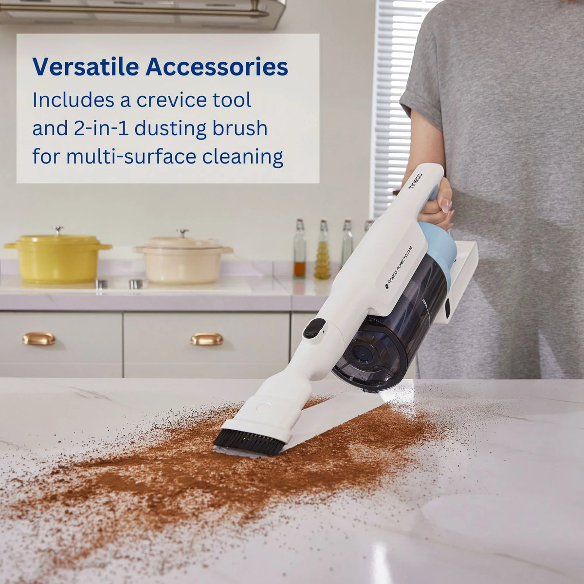 Tineco GO Cordless Stick Vacuum, 40 min Run Time - Powder Blue (GO203)