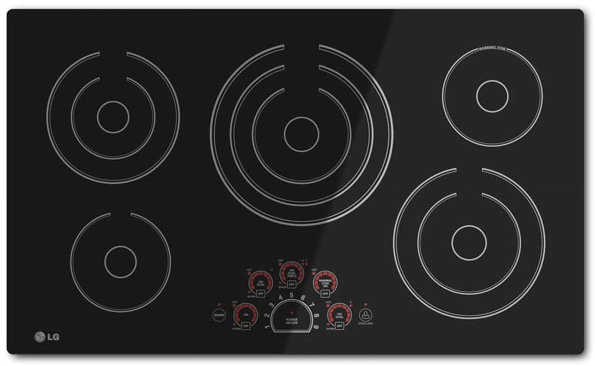 LG LCE3610SB 36 inch 5 Burner Black Electric Cooktop