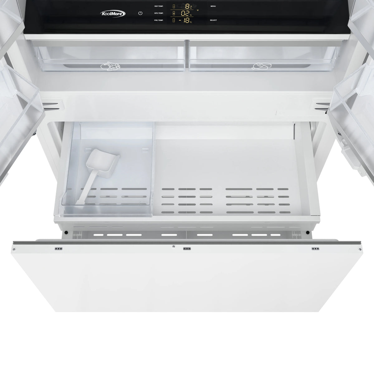 36 In. Panel Ready French Door Refrigerator With Ice maker, water dispenser, Frost Free . 19.6 total cubic feet