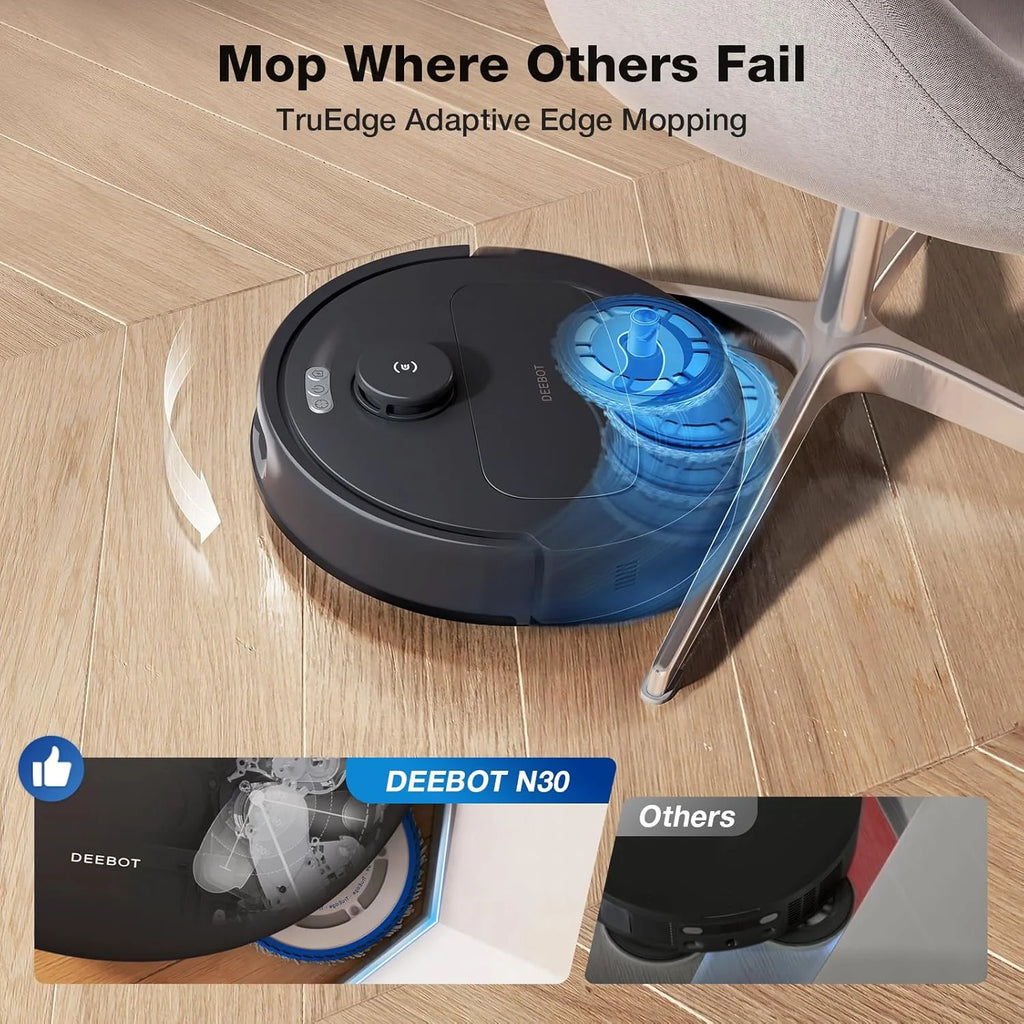 ECOVACS DEEBOT N30 Omni Robot Vacuum & Mop, 10000Pa Suction, TruEdge Mopping, ZeroTangle 2.0 Technology