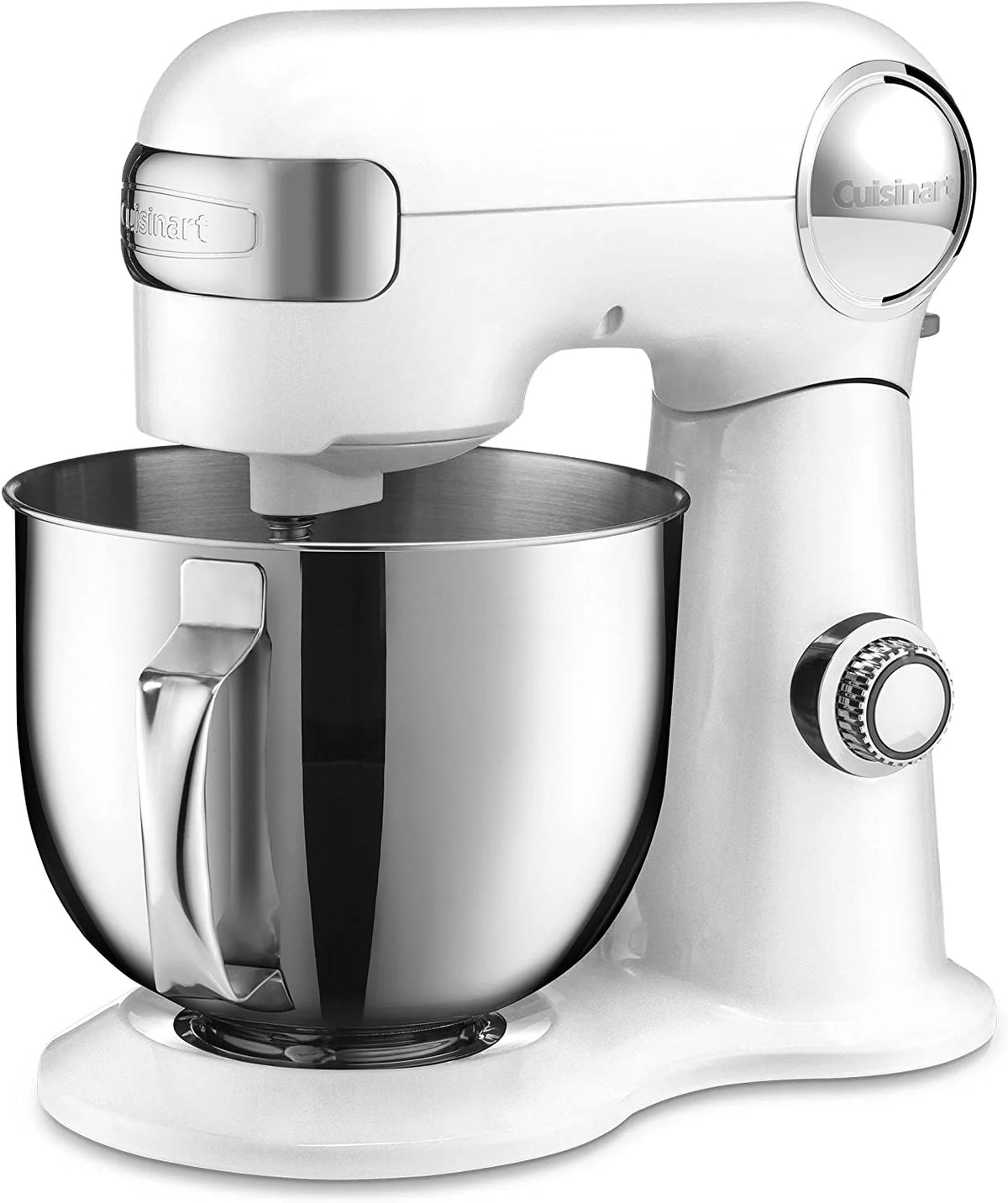 Restored Cuisinart Tilt Head Stand Mixer 12 Speed 5.5 Quart Stainless Steel Bowl Chef��s Whisk Mixing Paddle Dough Hook �C SM-50FR White (Refurbished)