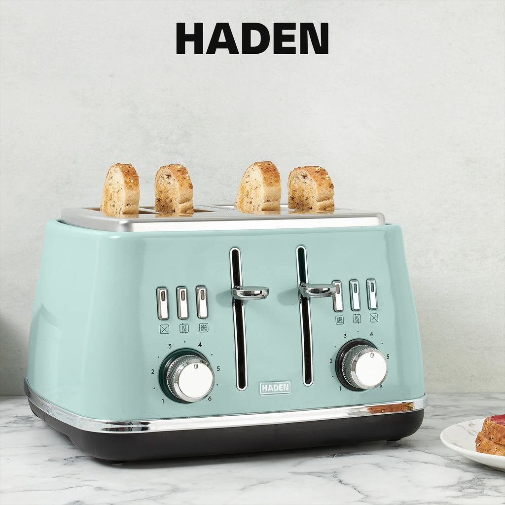 Haden Cotswold 4-Slice Wide Slot Toaster, Sage - 75100