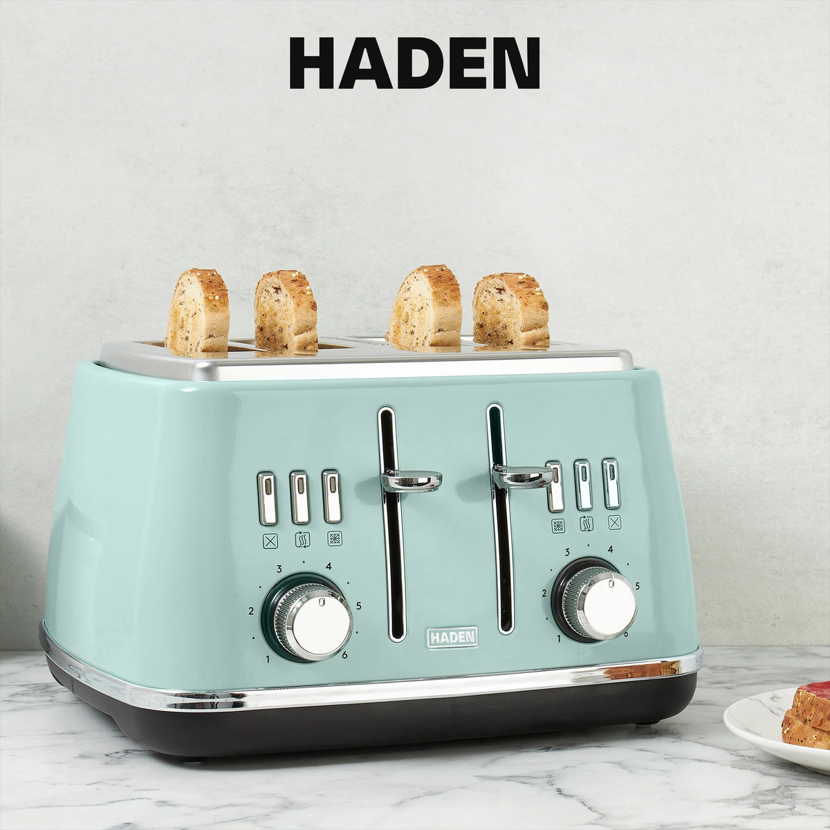 Haden Cotswold 4-Slice Wide Slot Toaster, Sage - 75100