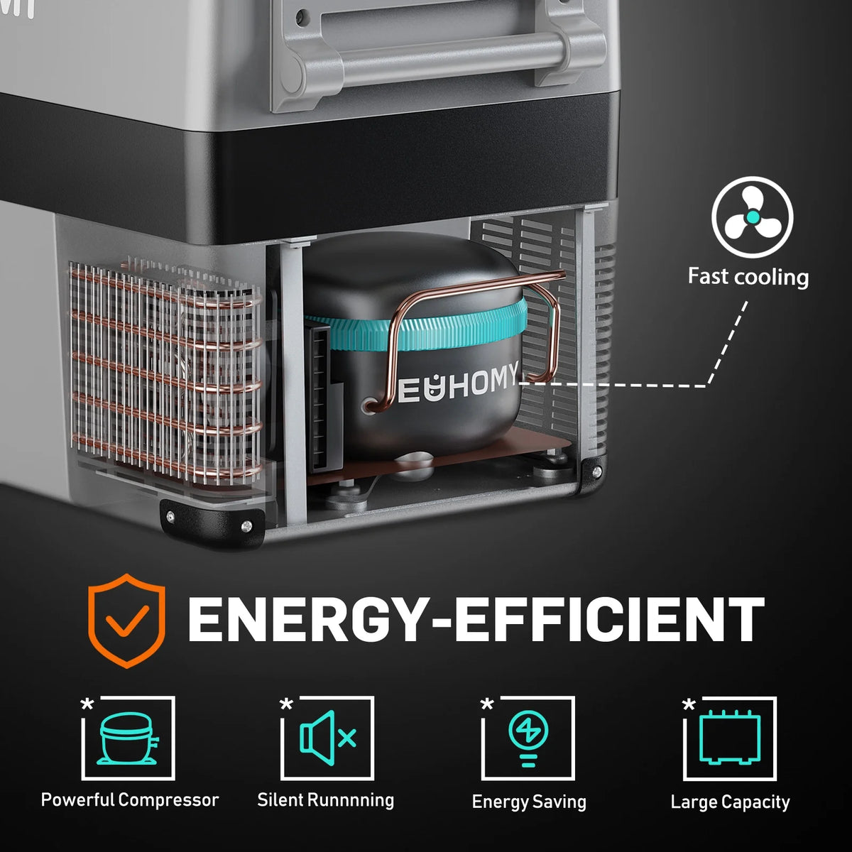 EUHOMY 12 Volt 46QT Car Refrigerator with Bluetooth APP Control, 12/24V DC & 110V AC, Portable Freezer Fridge Cooler for Car, RV, Camping, Home Use