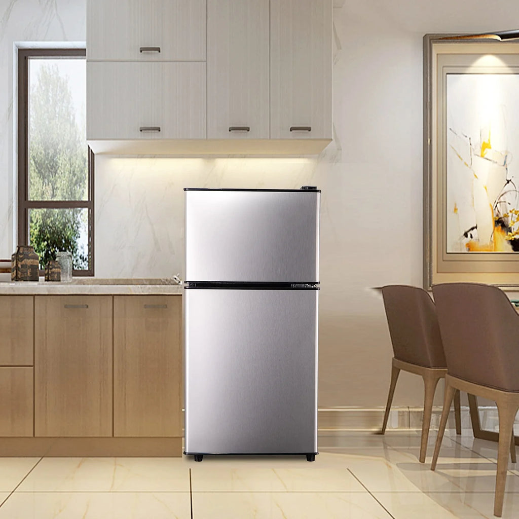 GGTB 3.0 Cu.ft Two Door Small Refrigerator with Freezer, Compact Retro Mini Refrigerator for Dorm, Office, Bar, RV, Bedroom, Red