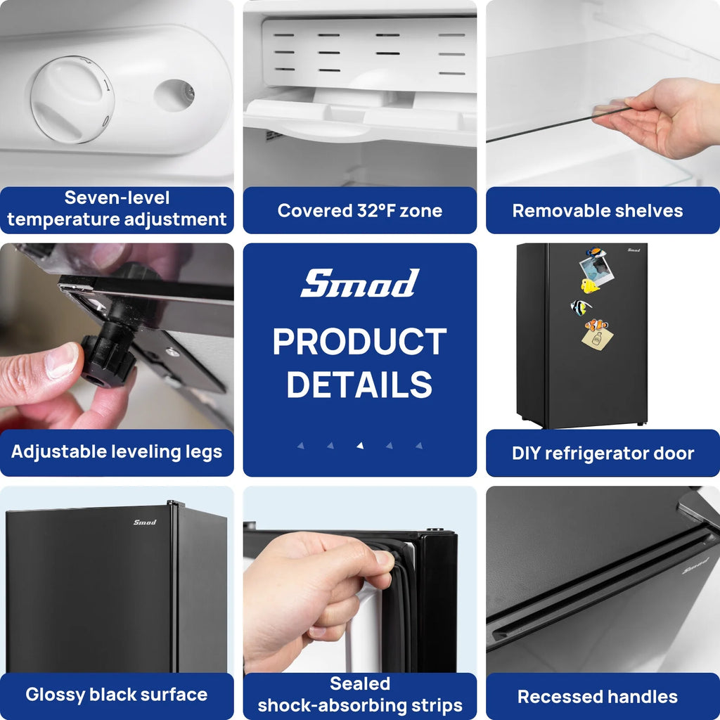 3.2 cu ft 115V Home Refrigerator 32~50a?? Compact Fridge Energy Saving Low Noise