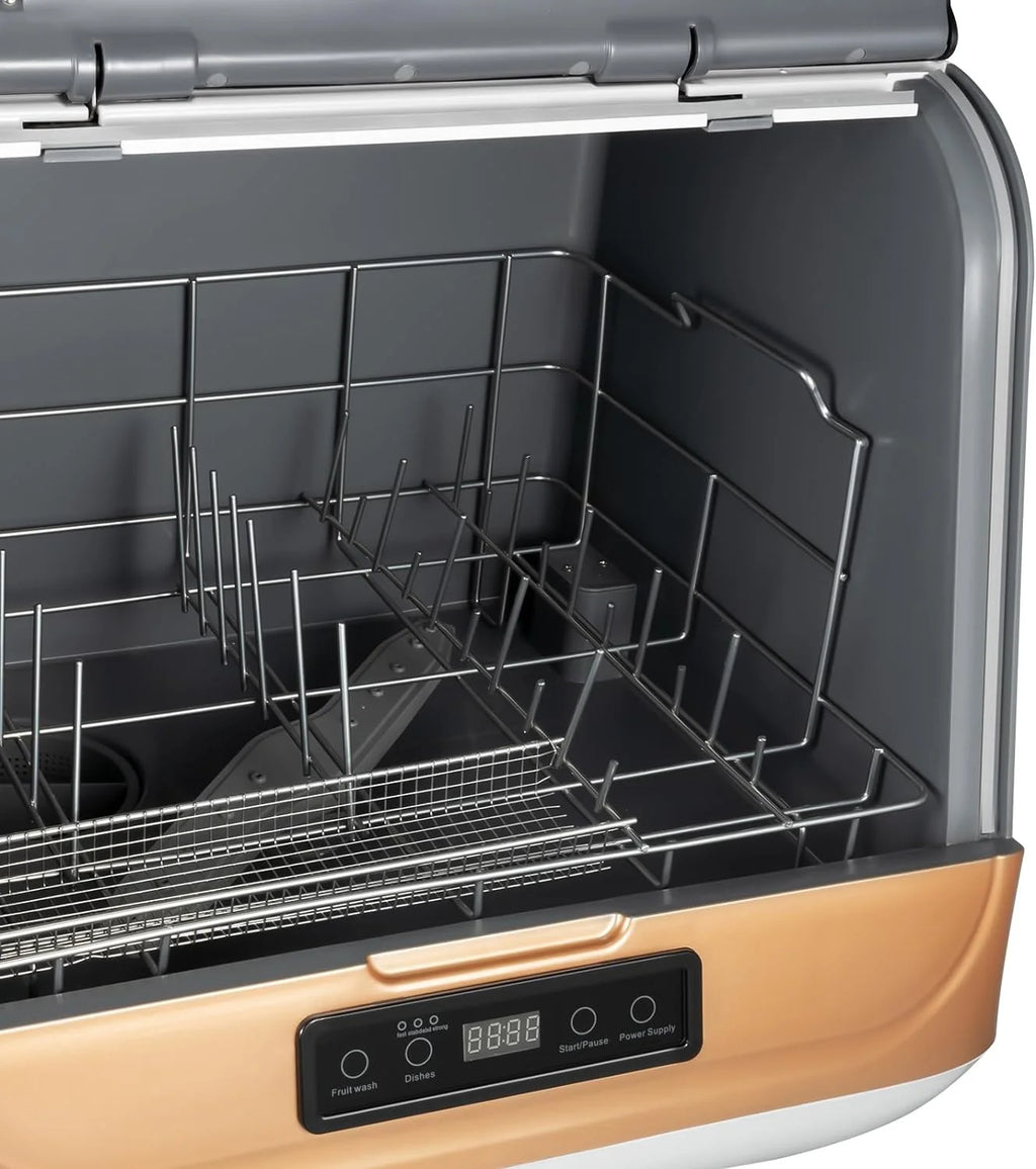 Portable Countertop Dishwasher, Mini Dishwasher, 3 Washing Programs Deep Cleaning With Air Drying, 800W Automatic Dishwashing Machine,Compact Countertop Dish Washer Dishes washing Cleaner Machine