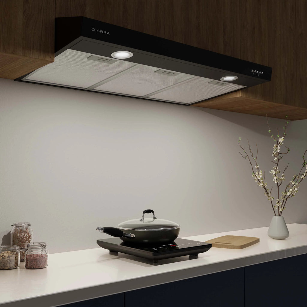CIARRA Range Hood 30 inch Under Cabinet Ductless Ducted Convertible Slim Stove Vent Hood CAS90575