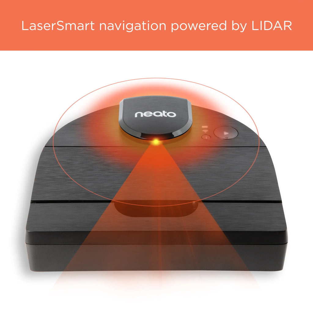 Open Box Neato D9 Intelligent Robot Vacuum Wi-Fi Connected with LIDAR Navigation in Black