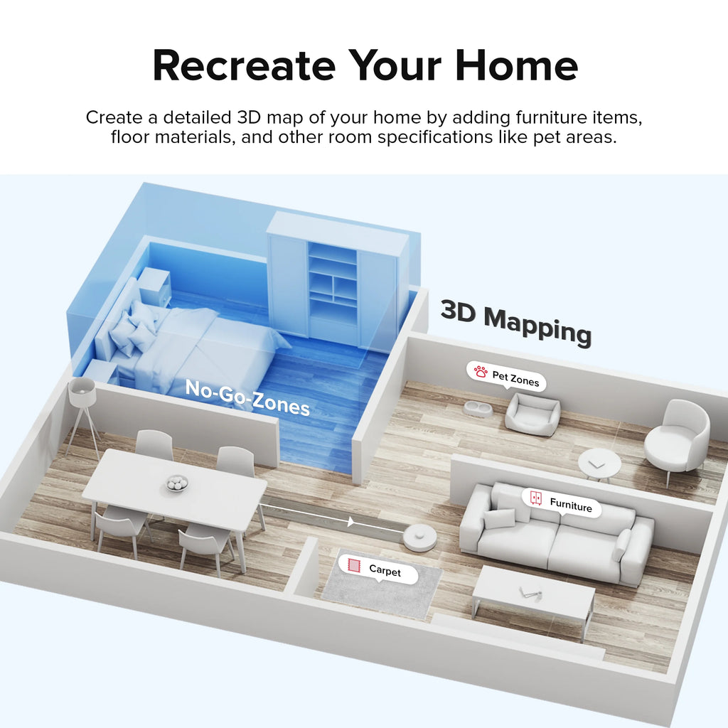 Roborock? S8 Robot Vacuum Cleaner and Sonic Mopping with DuoRoller? Brush, 6000 Pa, and Obstacle Avoidance