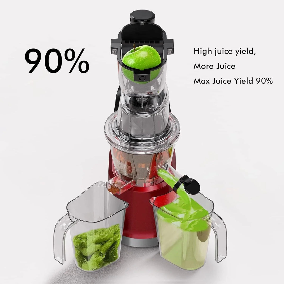 SIFENE 200W Cold Press Juicer Machine for Fruits and Vegetables, Masticating Juice Maker with 83mm Wide Chute, High Yield, Easy Clean, Gray