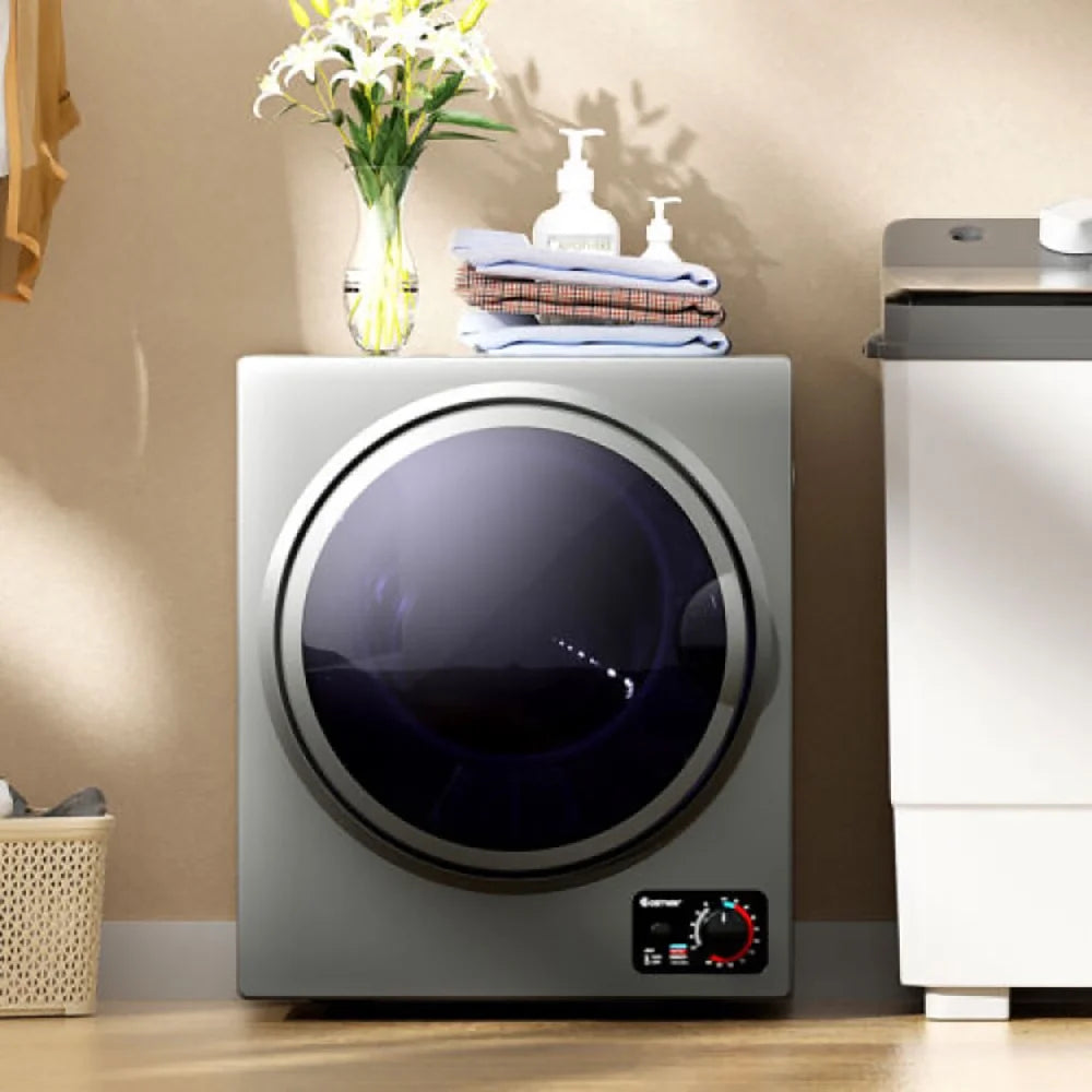 GVN Dryer, Drying Machines,1.5 Cu .ft Clothes Dryer with with Stainless Steel Wall Mount-Gray