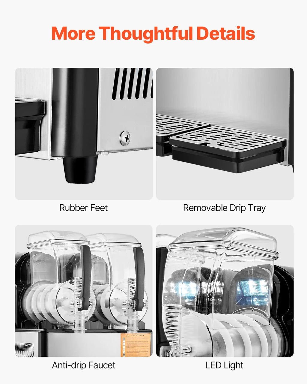 KFFKFF Commercial Slushy Machine, 4L*2 Tank Slushie Machine, Frozen Drink Machine with Temperature Preservation, Slushy Maker Machine