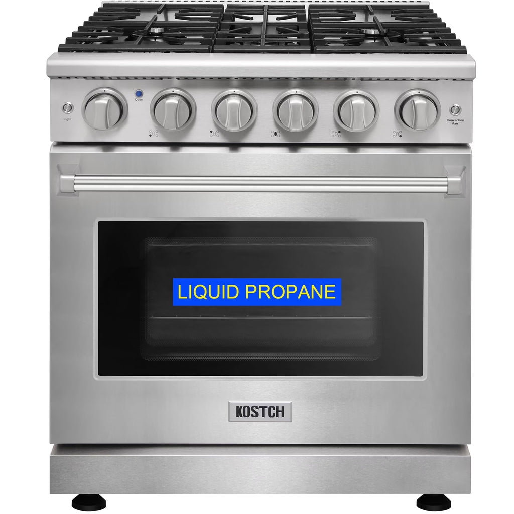 KOSTCH 30-in 5 burners 4.55-cu ft Convection Oven Freestanding Liquid Propane Gas Range ( Stainless steel )