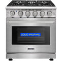 KOSTCH 30-in 5 burners 4.55-cu ft Convection Oven Freestanding Liquid Propane Gas Range ( Stainless steel )