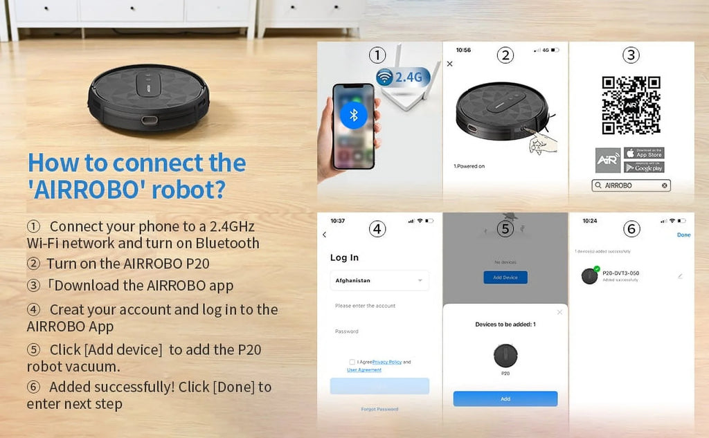 AIRROBO P20 Robot Vacuum Cleaner, Anti Collision and Avoid Falling