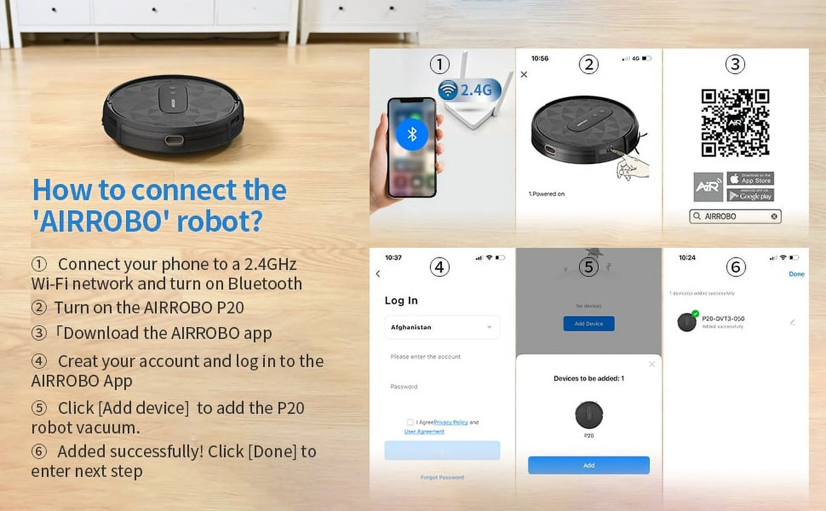 AIRROBO P20 Robot Vacuum Cleaner, Anti Collision and Avoid Falling