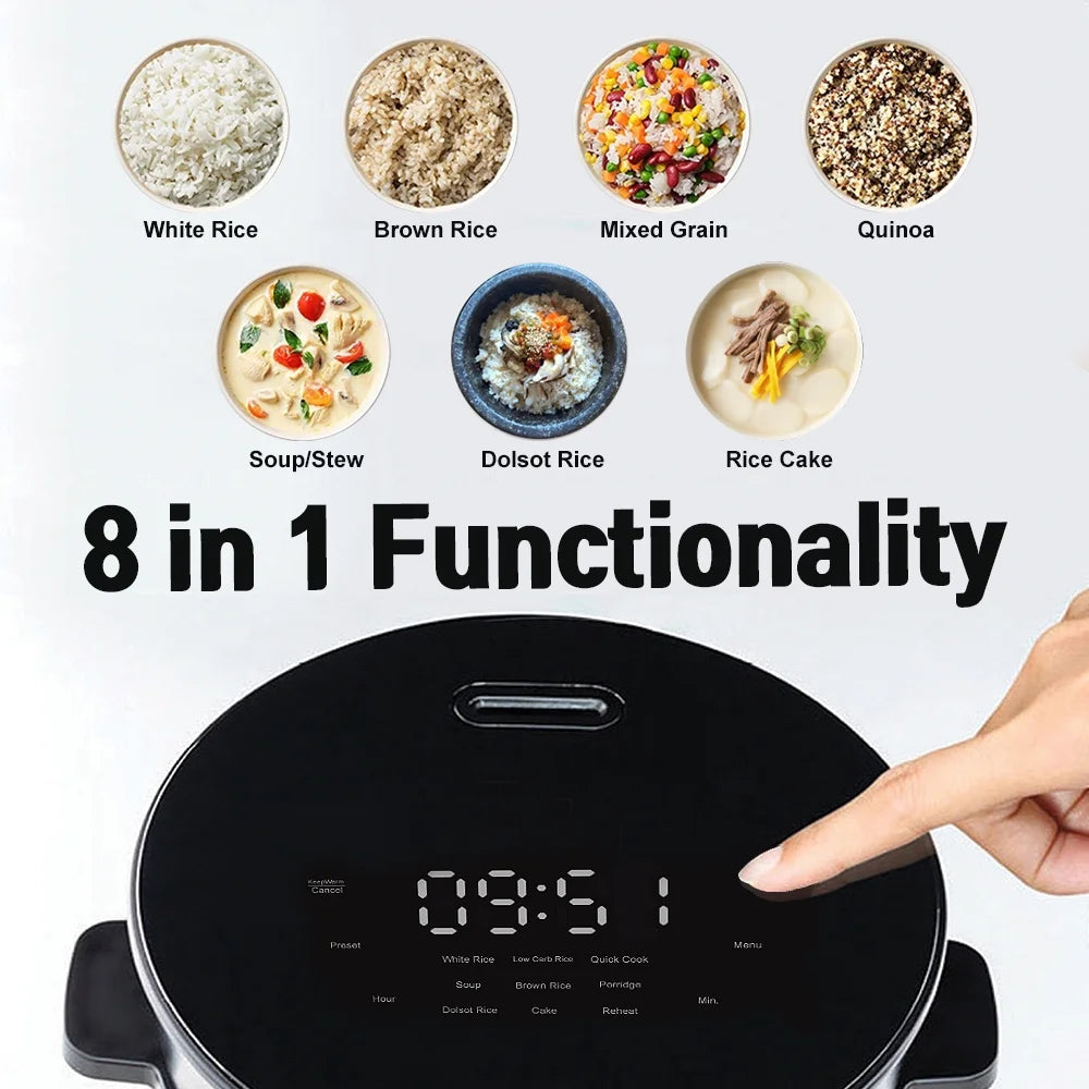 Banu Uniforms in 3-Cup in Multi-Functional Rice Cooker, White, Nonstick Interior