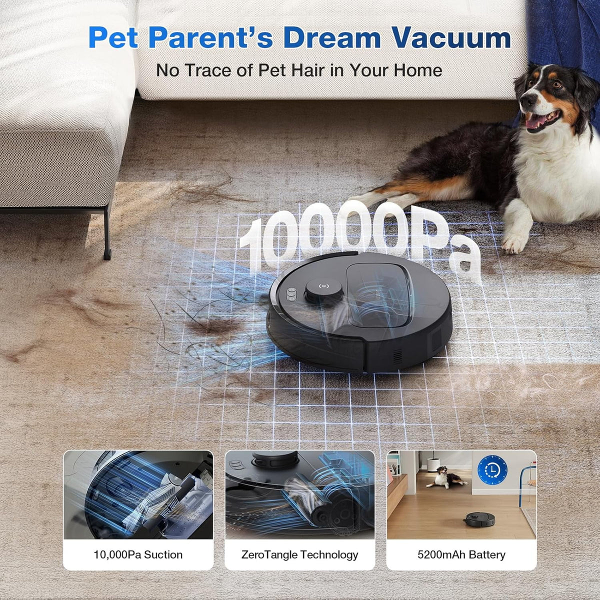 ECOVACS DEEBOT N30 Omni Robot Vacuum & Mop, 10000Pa Suction, TruEdge Mopping, ZeroTangle 2.0 Technology