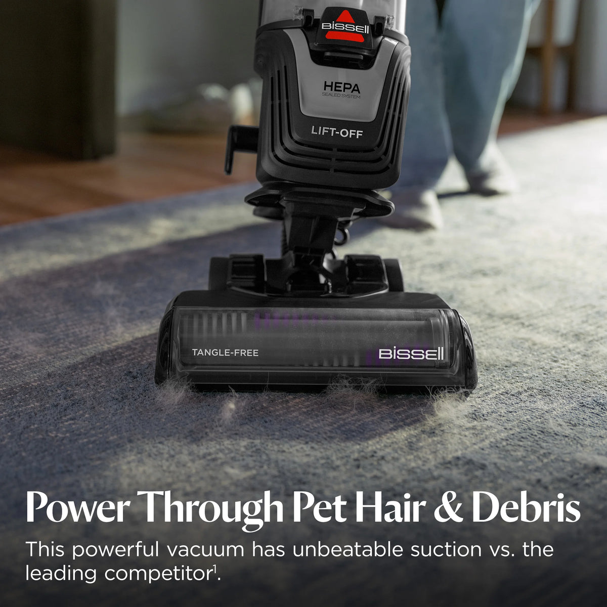 BISSELL PowerLifter Allergen Lift-Off, Bagless, Upright Vacuum, Pet Friendly, HEPA, Powerful Suction, Lift-Off Detachable Pod, Tangle Free Brush Roll, 4082W, Black & Purple