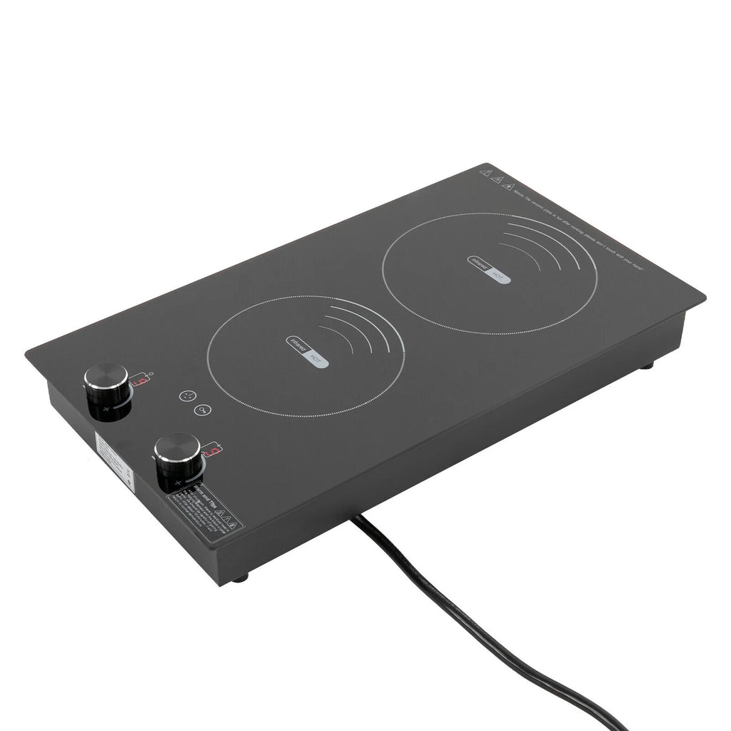 Electric Hob Cook Top Stove 110V Induction Cooktop 2 Burners Ceramic Cooktop