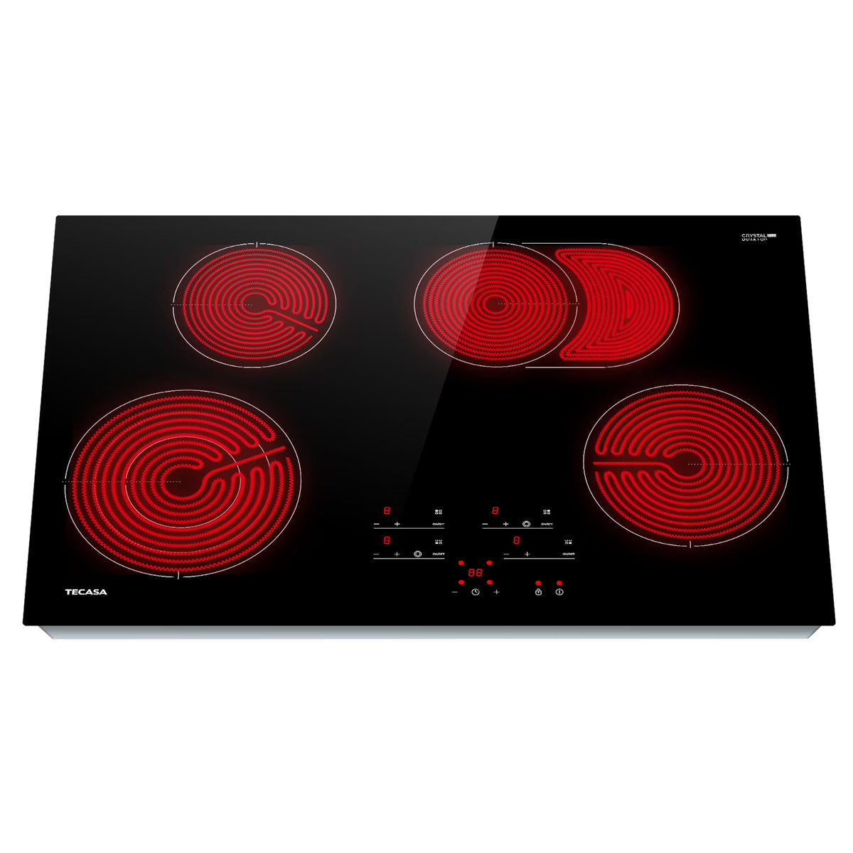 Mega Watt 30 in. 4 Elements Radiant Electric Cooktop in Black with Bridge Element and Tri-Ring Element Touch Contol