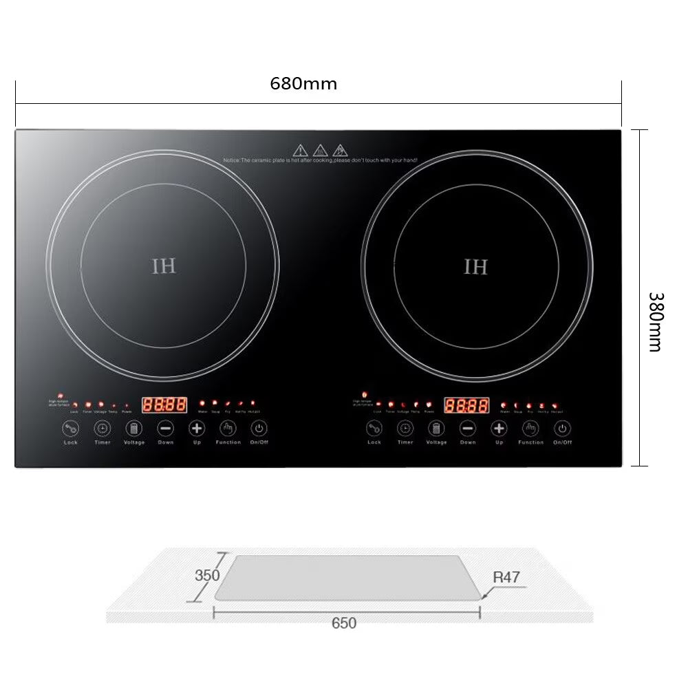 Double Induction Electric Cooktop in Black