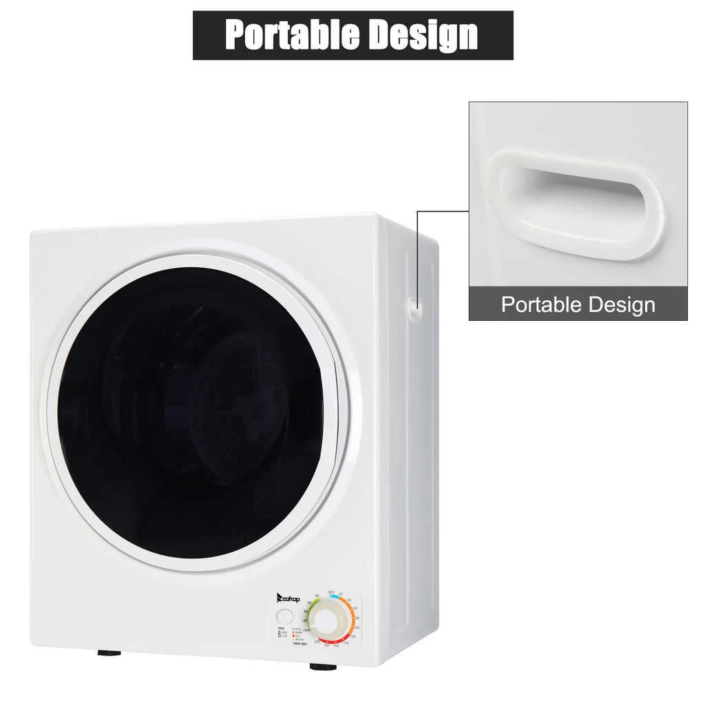 ZOKOP GYM25-78 Compact Portable Clothes Dryer, 1.6 cu ft Stainless Steel Drum, Mechanical Control, ETL Certified - Ideal for Small Apartments and RVs
