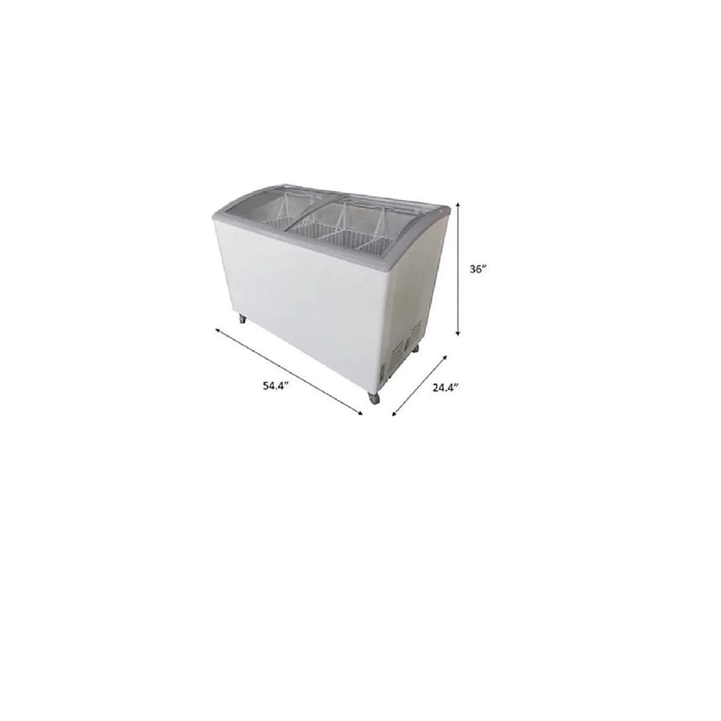 Premium Levella 7.4 cu. ft. Curved Glass Top Chest Freezer White (PFR740G)