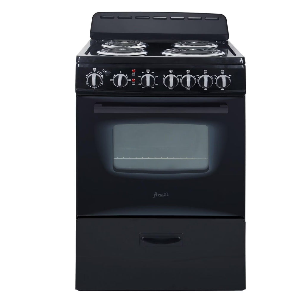 Avanti 24 Inch 2.6 cu ft Double Oven Electric Range in Black