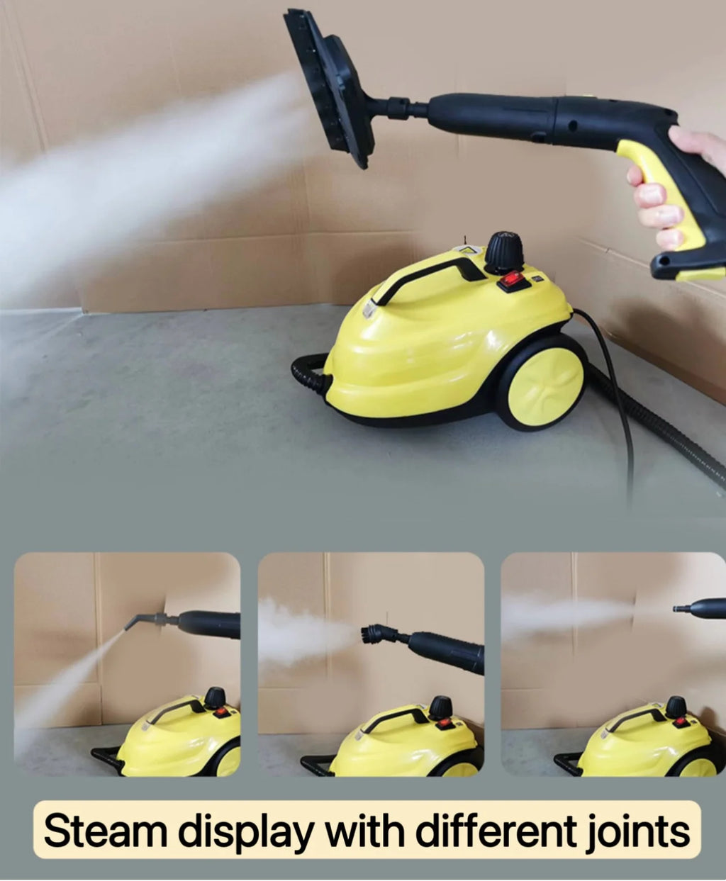 Steam Cleaner, 2-Quart Canister Steamer with 18 Accessories for Floor, Grout, Upholstery, Car Detailing, Kitchen Degreasing & High-Temp Sanitizing