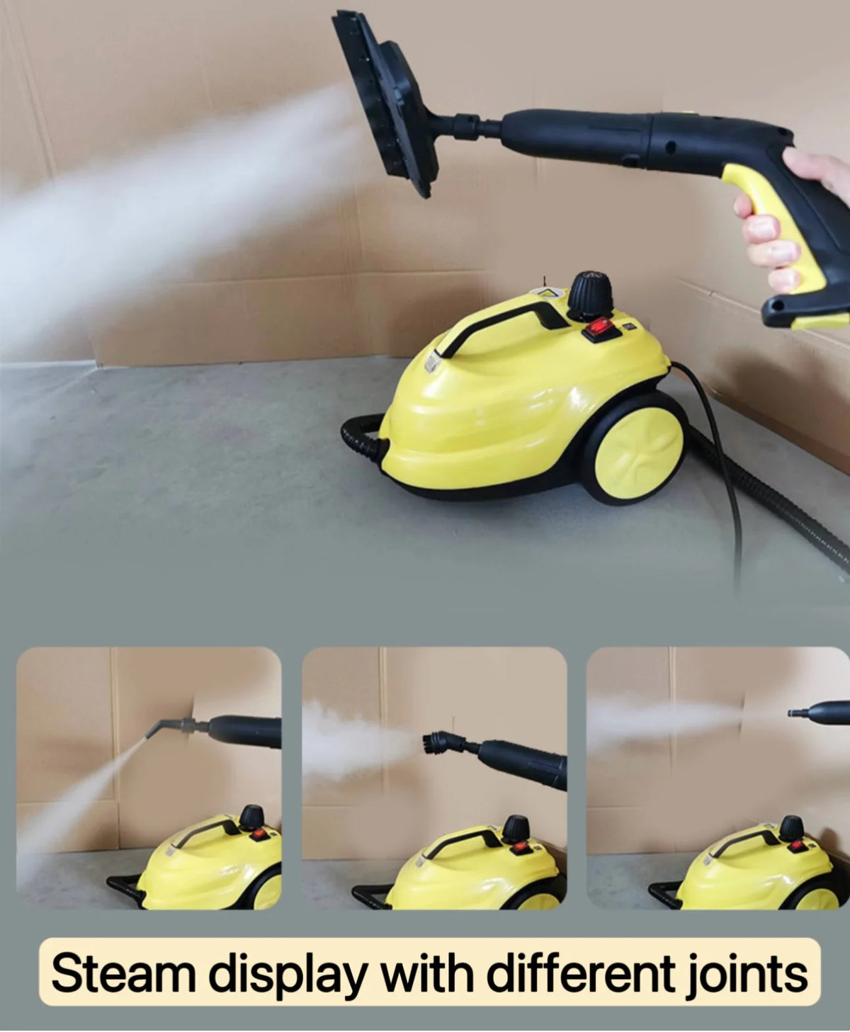 Steam Cleaner, 2-Quart Canister Steamer with 18 Accessories for Floor, Grout, Upholstery, Car Detailing, Kitchen Degreasing & High-Temp Sanitizing