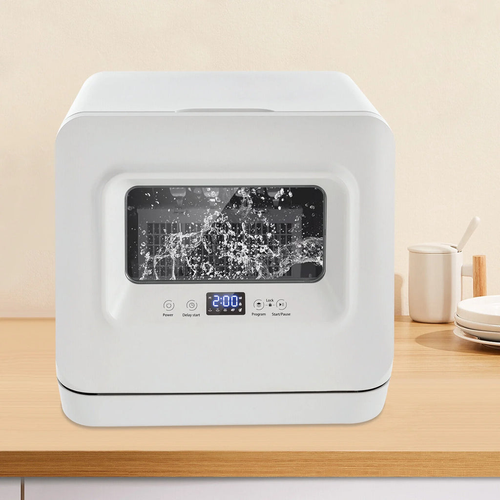 Portable Compact Countertop Mini Dishwasher with Water Tank Leak-Proof Air Dry