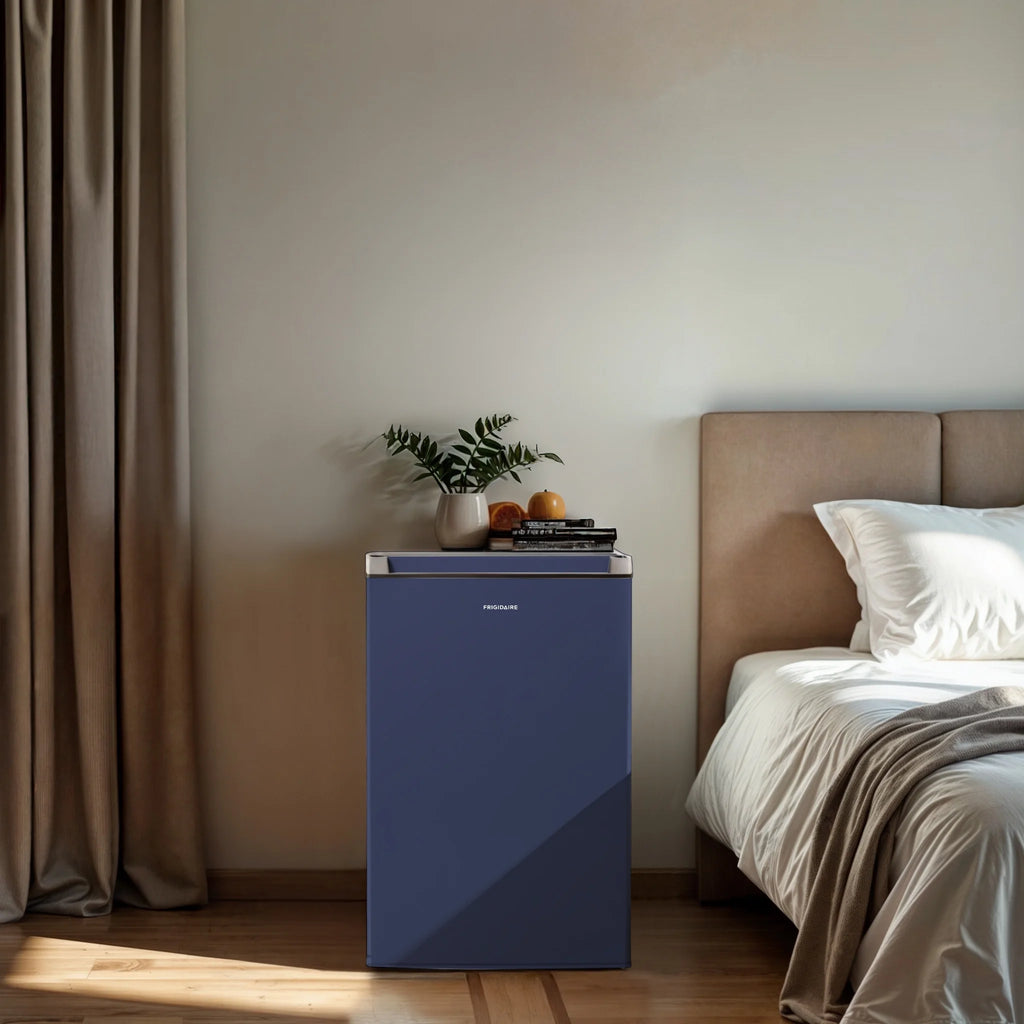 Frigidaire Compact Fridge with Chiller, 4.5 cu. ft., Mini Fridge for Office, Bedroom, Dorm Room or Cabin �?W:20.59" x L: 21.26" X H:32.91" (Slate)