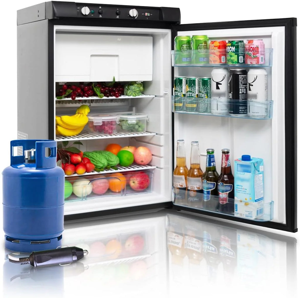 SMAD 3.5 Cu ft 3 Way Fridge Refrigerator Freezer Combo 12V/110V/LPG Camping Offgrid RV Travel Truck Outdoor