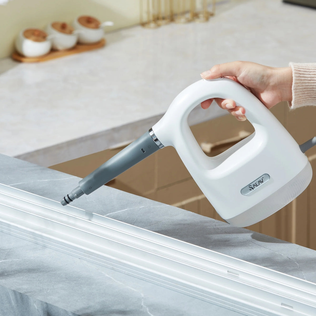SALAV? CS-100 CleanSteam Compact Steam Cleaner, White