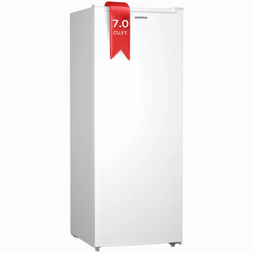 Upstreman 7.0 Cu.Ft Upright Freezer Convertible Fridge/Freezer, Garage Ready Deep Freezer with Reversible Door, UP70 White