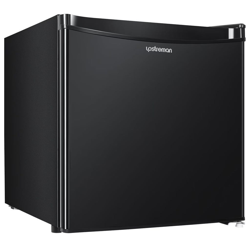 Upstreman 1.7 Cu ft Mini Fridge with Freezer Single Door Compact Refrigerator, Low Noise, Energy Saving, Adjustable Temperature, Reversible Door, for Home Office Dorm, Black FR17