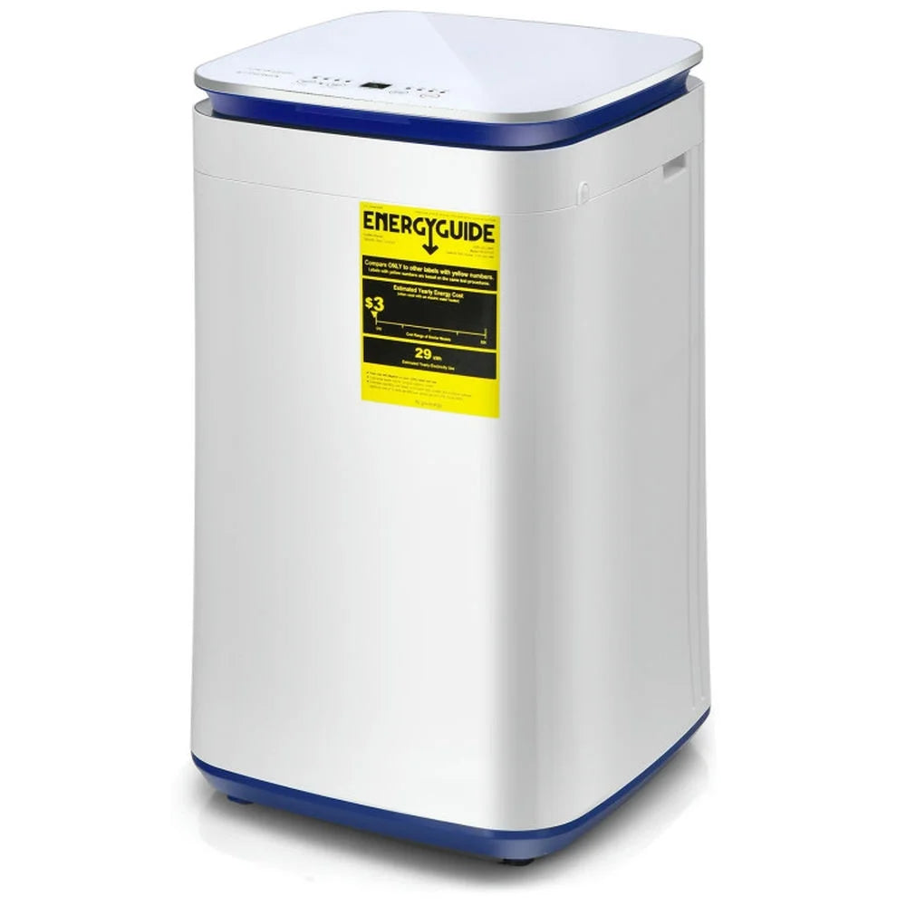 Spaco 7.7 lbs Full Automatic Laundry Washer, Compact Full Automatic Washing Machine with Heating Function Pump, Washing Machine for Indoor, Blue