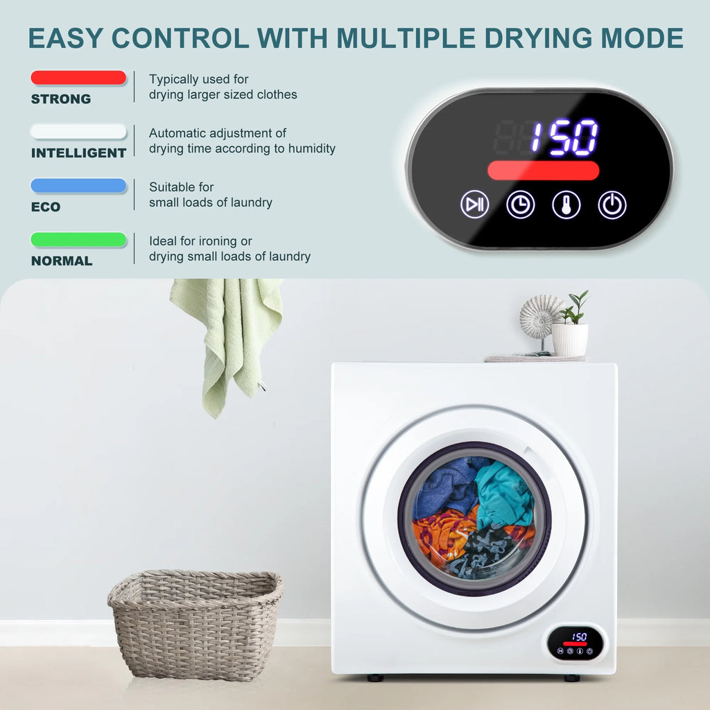 Simzlife 1.6 Cu. ft. Portable Clothes Dryer, Electric Compact Dryer Machine, 19.5 in W, 23.6 in H