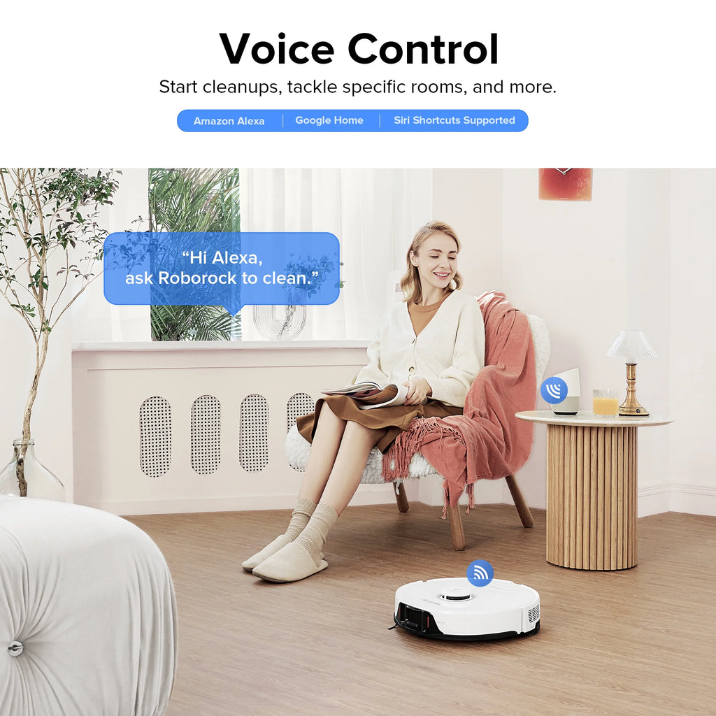 Roborock? S8 Robot Vacuum Cleaner and Sonic Mopping with DuoRoller? Brush, 6000 Pa, and Obstacle Avoidance